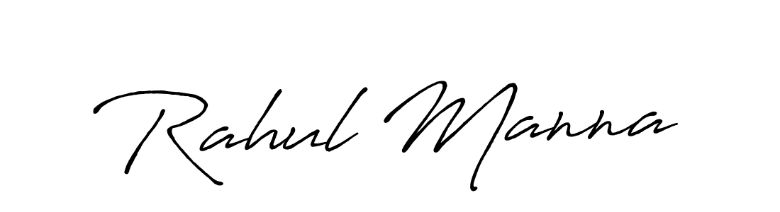 How to make Rahul Manna name signature. Use Antro_Vectra_Bolder style for creating short signs online. This is the latest handwritten sign. Rahul Manna signature style 7 images and pictures png