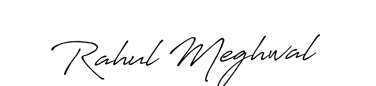 Antro_Vectra_Bolder is a professional signature style that is perfect for those who want to add a touch of class to their signature. It is also a great choice for those who want to make their signature more unique. Get Rahul Meghwal name to fancy signature for free. Rahul Meghwal signature style 7 images and pictures png