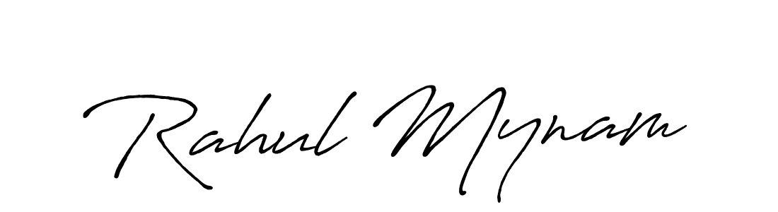 Also we have Rahul Mynam name is the best signature style. Create professional handwritten signature collection using Antro_Vectra_Bolder autograph style. Rahul Mynam signature style 7 images and pictures png