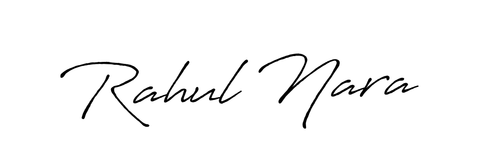 Make a beautiful signature design for name Rahul Nara. With this signature (Antro_Vectra_Bolder) style, you can create a handwritten signature for free. Rahul Nara signature style 7 images and pictures png