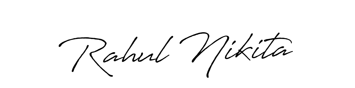 Also we have Rahul Nikita name is the best signature style. Create professional handwritten signature collection using Antro_Vectra_Bolder autograph style. Rahul Nikita signature style 7 images and pictures png