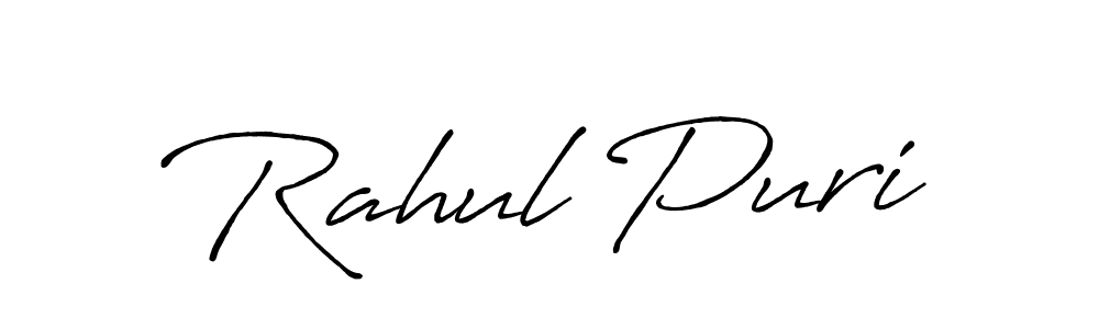 Make a beautiful signature design for name Rahul Puri. With this signature (Antro_Vectra_Bolder) style, you can create a handwritten signature for free. Rahul Puri signature style 7 images and pictures png