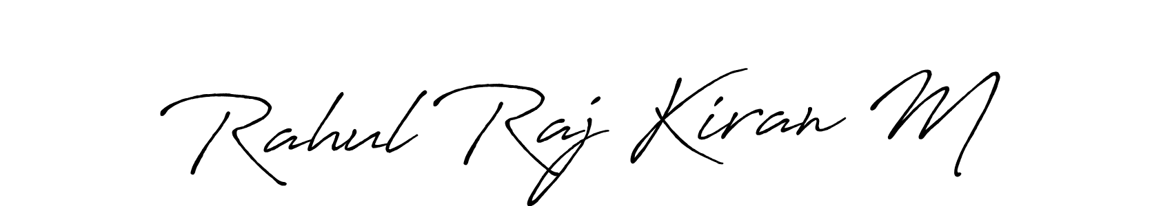 Create a beautiful signature design for name Rahul Raj Kiran M. With this signature (Antro_Vectra_Bolder) fonts, you can make a handwritten signature for free. Rahul Raj Kiran M signature style 7 images and pictures png