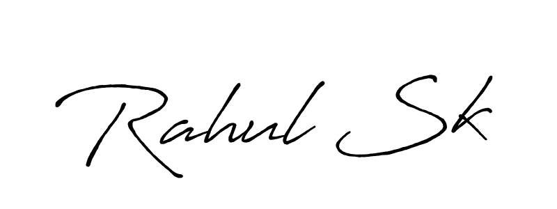 Antro_Vectra_Bolder is a professional signature style that is perfect for those who want to add a touch of class to their signature. It is also a great choice for those who want to make their signature more unique. Get Rahul Sk name to fancy signature for free. Rahul Sk signature style 7 images and pictures png