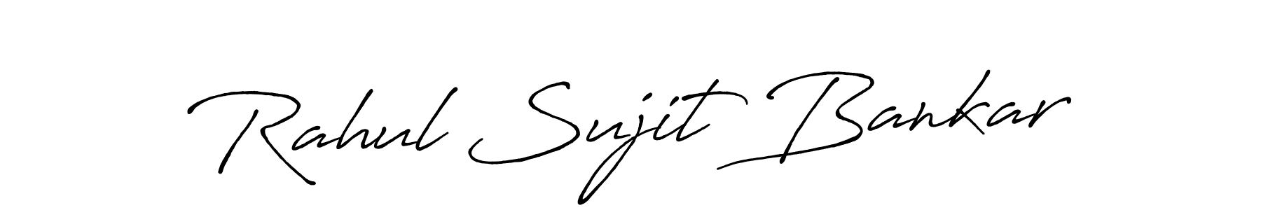 The best way (Antro_Vectra_Bolder) to make a short signature is to pick only two or three words in your name. The name Rahul Sujit Bankar include a total of six letters. For converting this name. Rahul Sujit Bankar signature style 7 images and pictures png