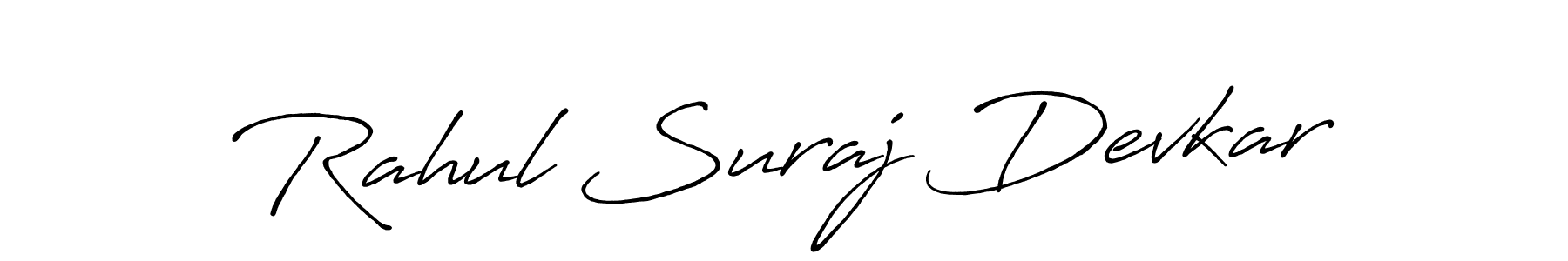 if you are searching for the best signature style for your name Rahul Suraj Devkar. so please give up your signature search. here we have designed multiple signature styles  using Antro_Vectra_Bolder. Rahul Suraj Devkar signature style 7 images and pictures png