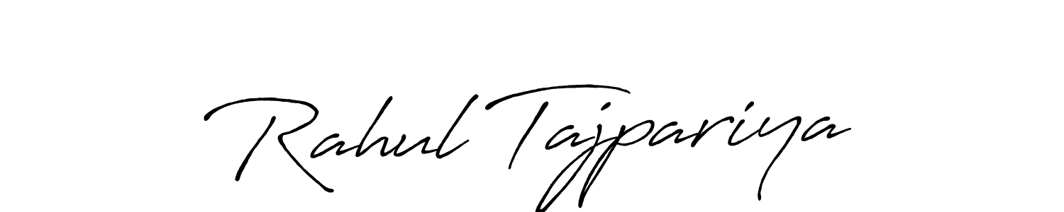 Make a beautiful signature design for name Rahul Tajpariya. With this signature (Antro_Vectra_Bolder) style, you can create a handwritten signature for free. Rahul Tajpariya signature style 7 images and pictures png