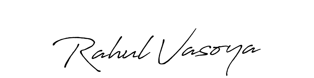 Rahul Vasoya stylish signature style. Best Handwritten Sign (Antro_Vectra_Bolder) for my name. Handwritten Signature Collection Ideas for my name Rahul Vasoya. Rahul Vasoya signature style 7 images and pictures png