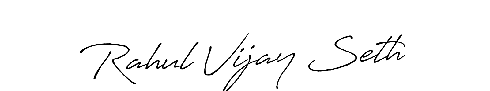 Make a beautiful signature design for name Rahul Vijay Seth. With this signature (Antro_Vectra_Bolder) style, you can create a handwritten signature for free. Rahul Vijay Seth signature style 7 images and pictures png