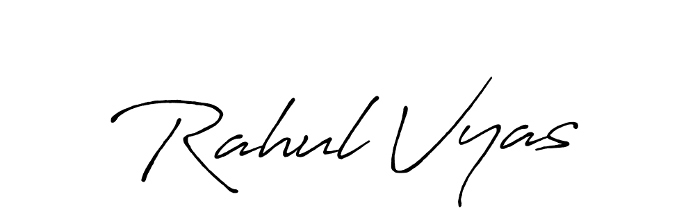 Rahul Vyas stylish signature style. Best Handwritten Sign (Antro_Vectra_Bolder) for my name. Handwritten Signature Collection Ideas for my name Rahul Vyas. Rahul Vyas signature style 7 images and pictures png