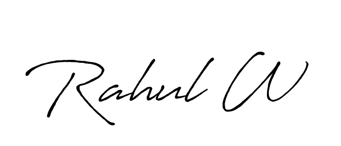 Also we have Rahul W name is the best signature style. Create professional handwritten signature collection using Antro_Vectra_Bolder autograph style. Rahul W signature style 7 images and pictures png