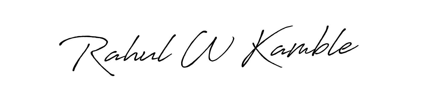 Create a beautiful signature design for name Rahul W Kamble. With this signature (Antro_Vectra_Bolder) fonts, you can make a handwritten signature for free. Rahul W Kamble signature style 7 images and pictures png