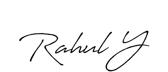 Make a beautiful signature design for name Rahul Y. With this signature (Antro_Vectra_Bolder) style, you can create a handwritten signature for free. Rahul Y signature style 7 images and pictures png