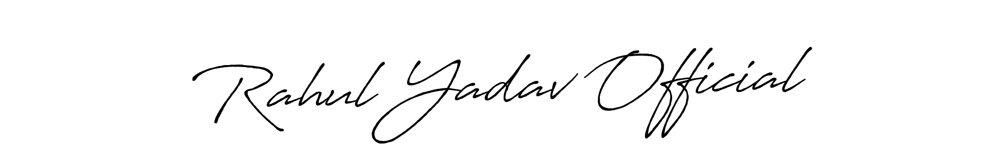 It looks lik you need a new signature style for name Rahul Yadav Official. Design unique handwritten (Antro_Vectra_Bolder) signature with our free signature maker in just a few clicks. Rahul Yadav Official signature style 7 images and pictures png