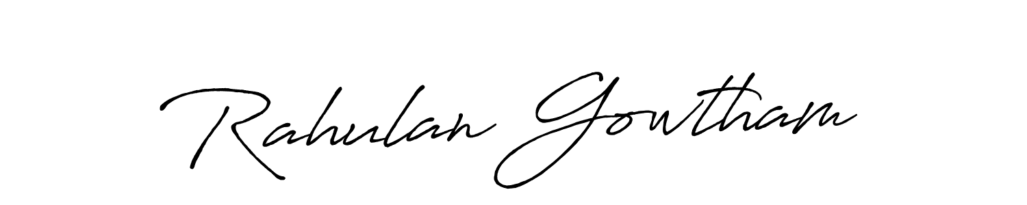 You should practise on your own different ways (Antro_Vectra_Bolder) to write your name (Rahulan Gowtham) in signature. don't let someone else do it for you. Rahulan Gowtham signature style 7 images and pictures png