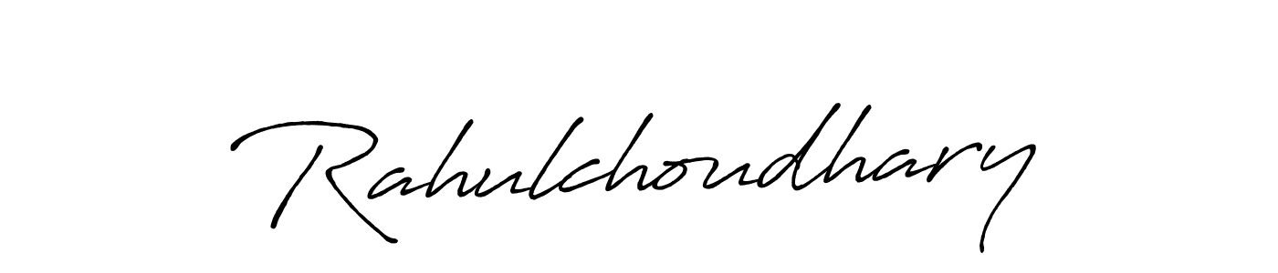 How to make Rahulchoudhary name signature. Use Antro_Vectra_Bolder style for creating short signs online. This is the latest handwritten sign. Rahulchoudhary signature style 7 images and pictures png
