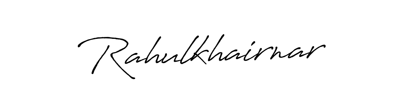 How to make Rahulkhairnar name signature. Use Antro_Vectra_Bolder style for creating short signs online. This is the latest handwritten sign. Rahulkhairnar signature style 7 images and pictures png