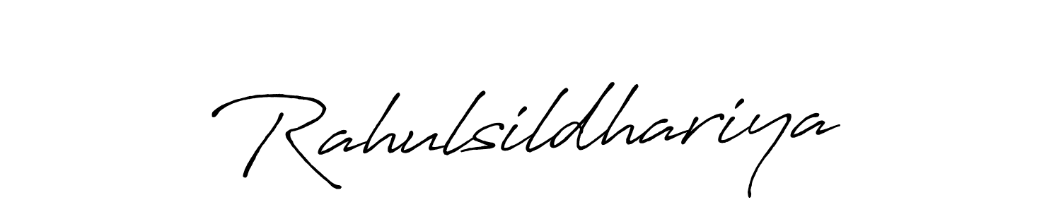 Create a beautiful signature design for name Rahulsildhariya. With this signature (Antro_Vectra_Bolder) fonts, you can make a handwritten signature for free. Rahulsildhariya signature style 7 images and pictures png