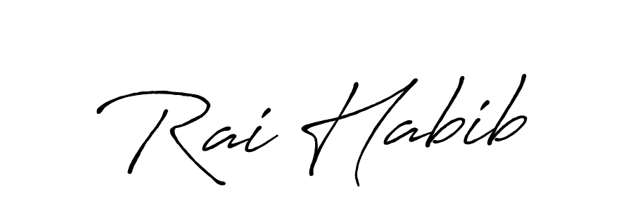 Create a beautiful signature design for name Rai Habib. With this signature (Antro_Vectra_Bolder) fonts, you can make a handwritten signature for free. Rai Habib signature style 7 images and pictures png