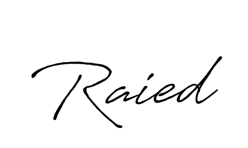 Create a beautiful signature design for name Raied. With this signature (Antro_Vectra_Bolder) fonts, you can make a handwritten signature for free. Raied signature style 7 images and pictures png