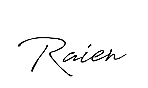 Use a signature maker to create a handwritten signature online. With this signature software, you can design (Antro_Vectra_Bolder) your own signature for name Raien. Raien signature style 7 images and pictures png