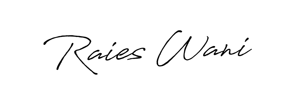 Also You can easily find your signature by using the search form. We will create Raies Wani name handwritten signature images for you free of cost using Antro_Vectra_Bolder sign style. Raies Wani signature style 7 images and pictures png