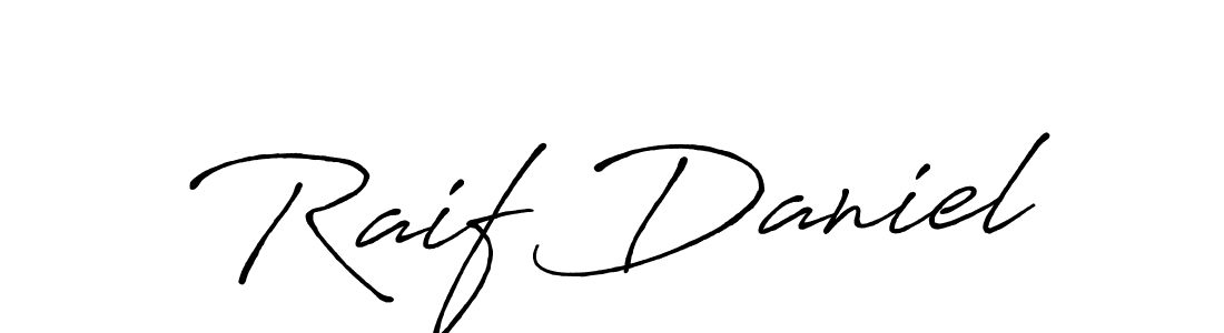 The best way (Antro_Vectra_Bolder) to make a short signature is to pick only two or three words in your name. The name Raif Daniel include a total of six letters. For converting this name. Raif Daniel signature style 7 images and pictures png