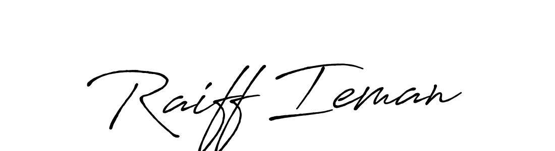 Design your own signature with our free online signature maker. With this signature software, you can create a handwritten (Antro_Vectra_Bolder) signature for name Raiff Ieman. Raiff Ieman signature style 7 images and pictures png