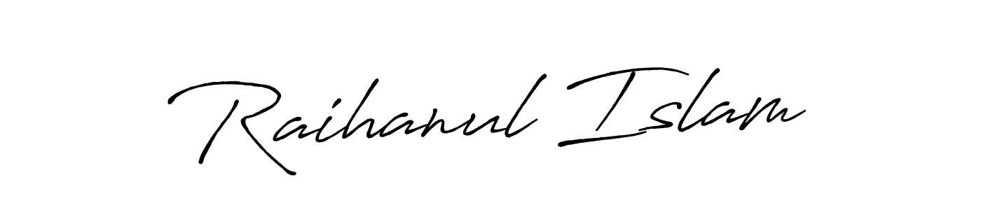 Raihanul Islam stylish signature style. Best Handwritten Sign (Antro_Vectra_Bolder) for my name. Handwritten Signature Collection Ideas for my name Raihanul Islam. Raihanul Islam signature style 7 images and pictures png