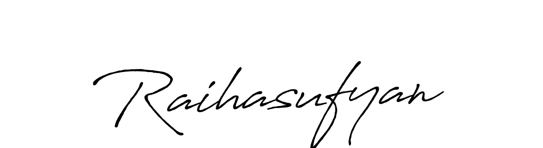 How to make Raihasufyan name signature. Use Antro_Vectra_Bolder style for creating short signs online. This is the latest handwritten sign. Raihasufyan signature style 7 images and pictures png