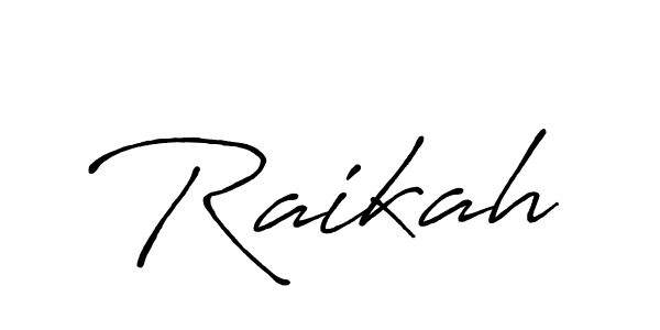 Make a beautiful signature design for name Raikah. With this signature (Antro_Vectra_Bolder) style, you can create a handwritten signature for free. Raikah signature style 7 images and pictures png