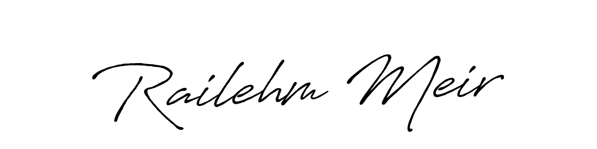 Railehm Meir stylish signature style. Best Handwritten Sign (Antro_Vectra_Bolder) for my name. Handwritten Signature Collection Ideas for my name Railehm Meir. Railehm Meir signature style 7 images and pictures png