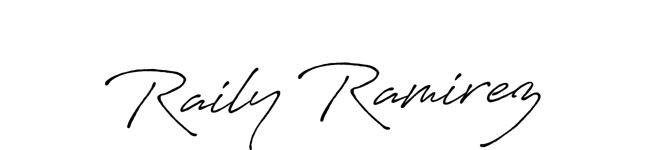 Make a beautiful signature design for name Raily Ramirez. With this signature (Antro_Vectra_Bolder) style, you can create a handwritten signature for free. Raily Ramirez signature style 7 images and pictures png