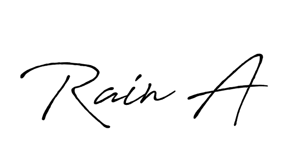 Use a signature maker to create a handwritten signature online. With this signature software, you can design (Antro_Vectra_Bolder) your own signature for name Rain A. Rain A signature style 7 images and pictures png