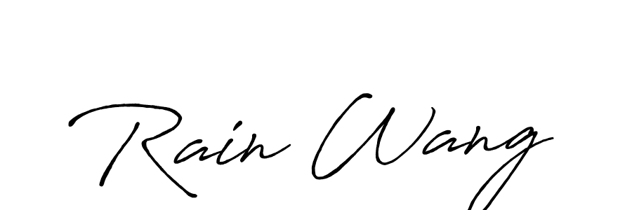 It looks lik you need a new signature style for name Rain Wang. Design unique handwritten (Antro_Vectra_Bolder) signature with our free signature maker in just a few clicks. Rain Wang signature style 7 images and pictures png