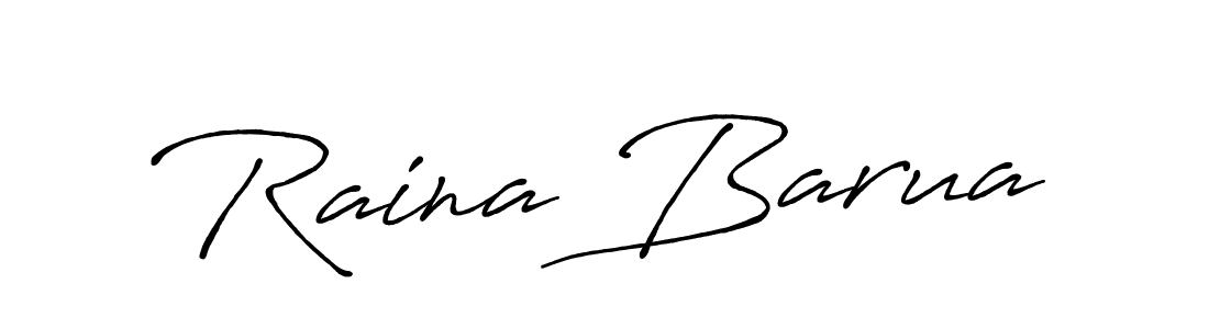 Make a beautiful signature design for name Raina Barua. With this signature (Antro_Vectra_Bolder) style, you can create a handwritten signature for free. Raina Barua signature style 7 images and pictures png