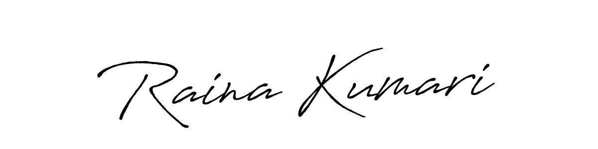 Create a beautiful signature design for name Raina Kumari. With this signature (Antro_Vectra_Bolder) fonts, you can make a handwritten signature for free. Raina Kumari signature style 7 images and pictures png