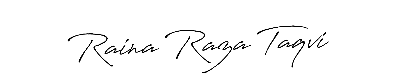 Antro_Vectra_Bolder is a professional signature style that is perfect for those who want to add a touch of class to their signature. It is also a great choice for those who want to make their signature more unique. Get Raina Raza Taqvi name to fancy signature for free. Raina Raza Taqvi signature style 7 images and pictures png