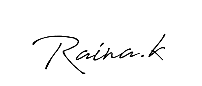 The best way (Antro_Vectra_Bolder) to make a short signature is to pick only two or three words in your name. The name Raina.k include a total of six letters. For converting this name. Raina.k signature style 7 images and pictures png