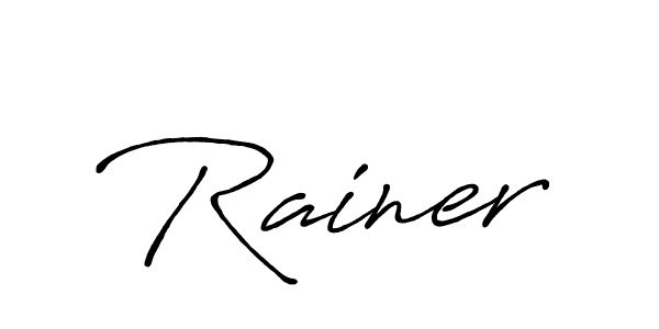 You should practise on your own different ways (Antro_Vectra_Bolder) to write your name (Rainer) in signature. don't let someone else do it for you. Rainer signature style 7 images and pictures png