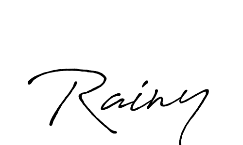 Rainy stylish signature style. Best Handwritten Sign (Antro_Vectra_Bolder) for my name. Handwritten Signature Collection Ideas for my name Rainy. Rainy signature style 7 images and pictures png