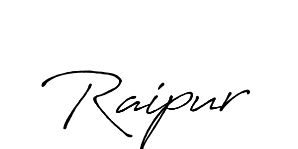 How to make Raipur name signature. Use Antro_Vectra_Bolder style for creating short signs online. This is the latest handwritten sign. Raipur signature style 7 images and pictures png