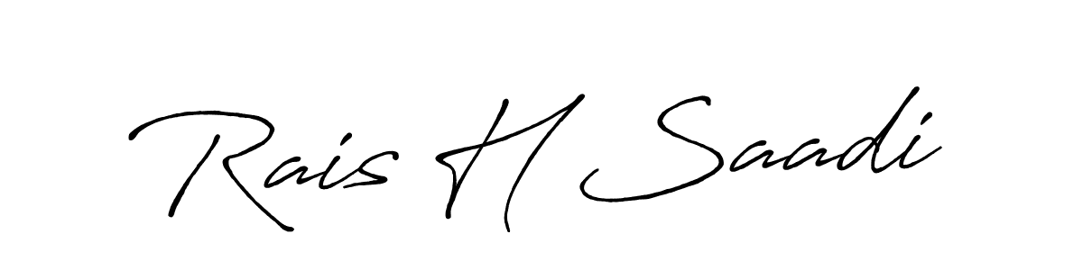 if you are searching for the best signature style for your name Rais H Saadi. so please give up your signature search. here we have designed multiple signature styles  using Antro_Vectra_Bolder. Rais H Saadi signature style 7 images and pictures png