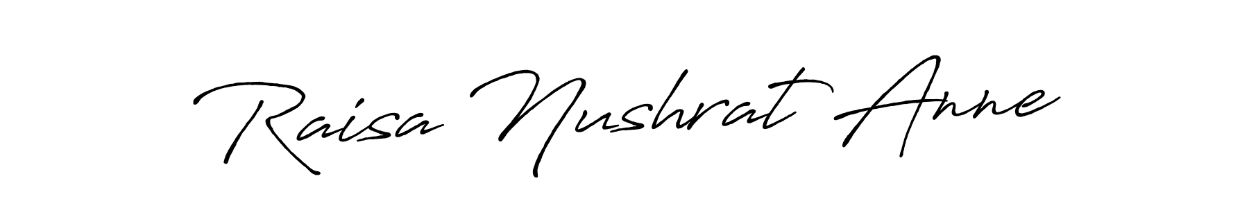 How to make Raisa Nushrat Anne signature? Antro_Vectra_Bolder is a professional autograph style. Create handwritten signature for Raisa Nushrat Anne name. Raisa Nushrat Anne signature style 7 images and pictures png