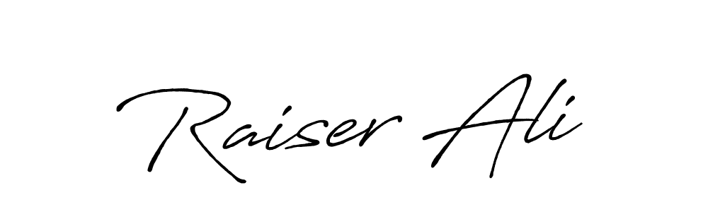 Make a beautiful signature design for name Raiser Ali. With this signature (Antro_Vectra_Bolder) style, you can create a handwritten signature for free. Raiser Ali signature style 7 images and pictures png