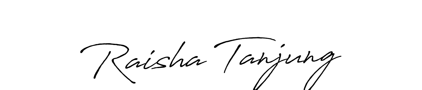 You should practise on your own different ways (Antro_Vectra_Bolder) to write your name (Raisha Tanjung) in signature. don't let someone else do it for you. Raisha Tanjung signature style 7 images and pictures png