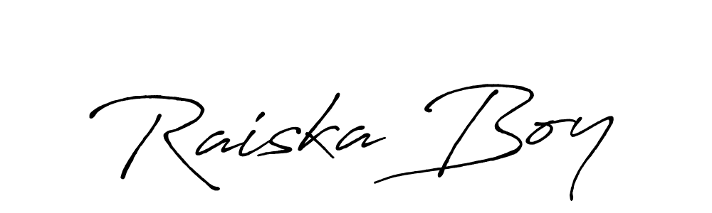 Create a beautiful signature design for name Raiska Boy. With this signature (Antro_Vectra_Bolder) fonts, you can make a handwritten signature for free. Raiska Boy signature style 7 images and pictures png