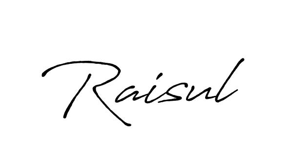 Create a beautiful signature design for name Raisul. With this signature (Antro_Vectra_Bolder) fonts, you can make a handwritten signature for free. Raisul signature style 7 images and pictures png