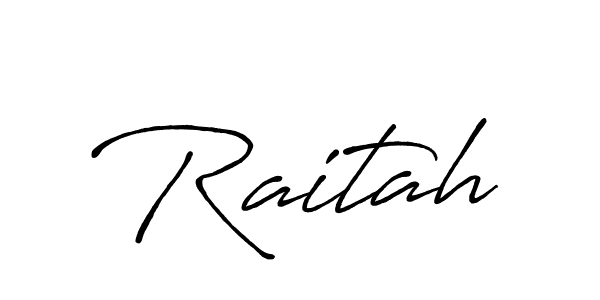 Use a signature maker to create a handwritten signature online. With this signature software, you can design (Antro_Vectra_Bolder) your own signature for name Raitah. Raitah signature style 7 images and pictures png