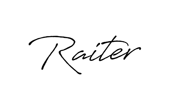 Use a signature maker to create a handwritten signature online. With this signature software, you can design (Antro_Vectra_Bolder) your own signature for name Raiter. Raiter signature style 7 images and pictures png